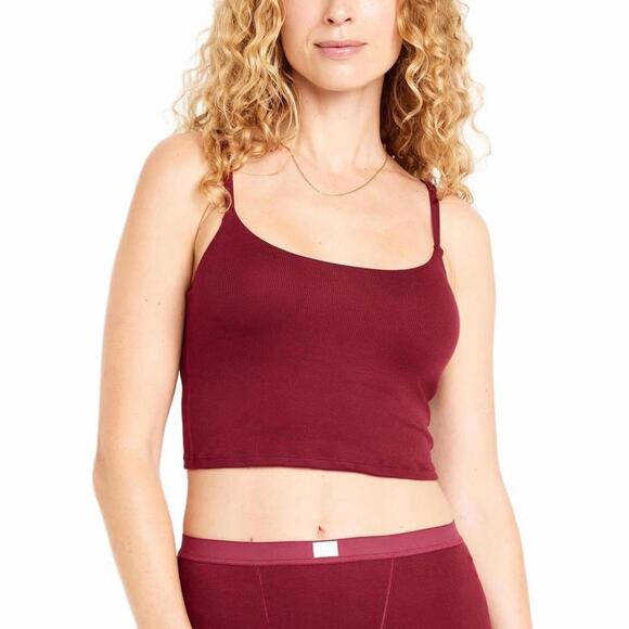 Rib-Knit Brami Top Old Navy BURGUNDY Small - Picture 1 of 3